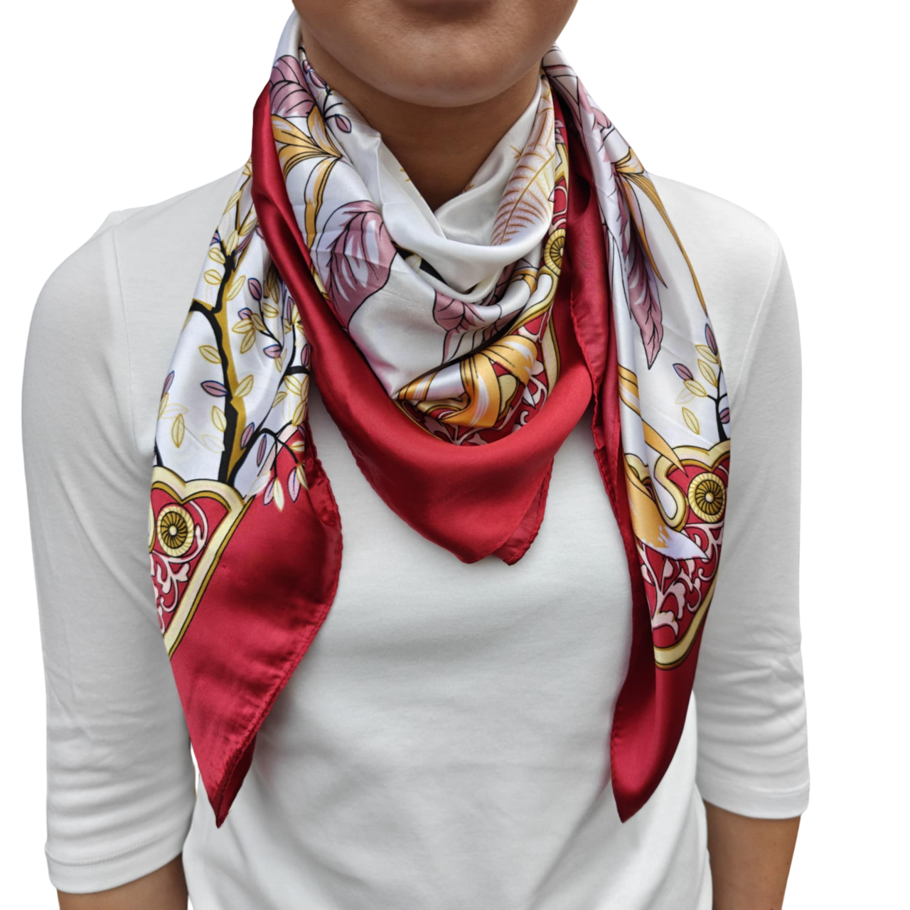 Lainey satin tørklæde rød