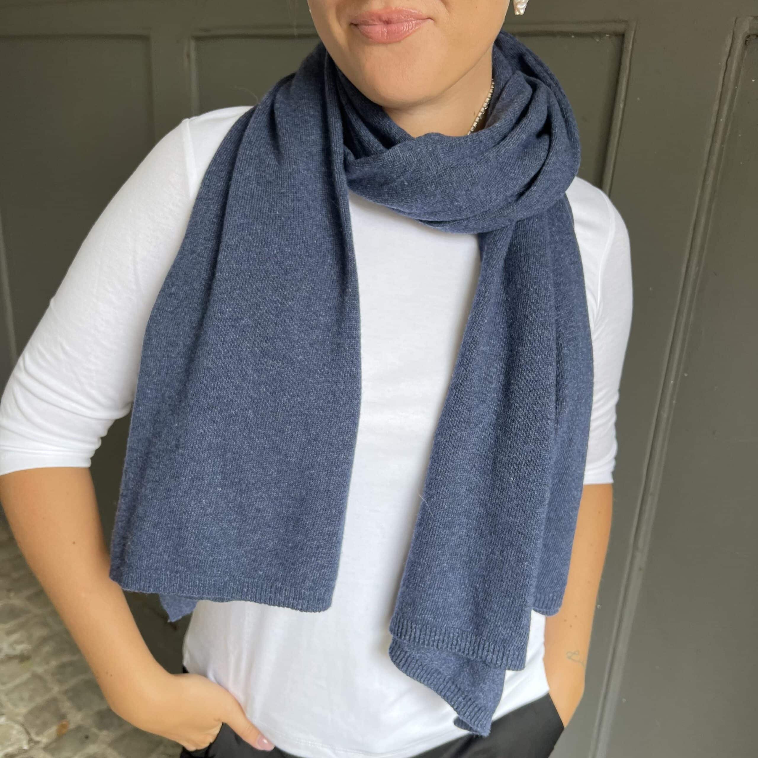 Serenity wool scarf dark denim blue