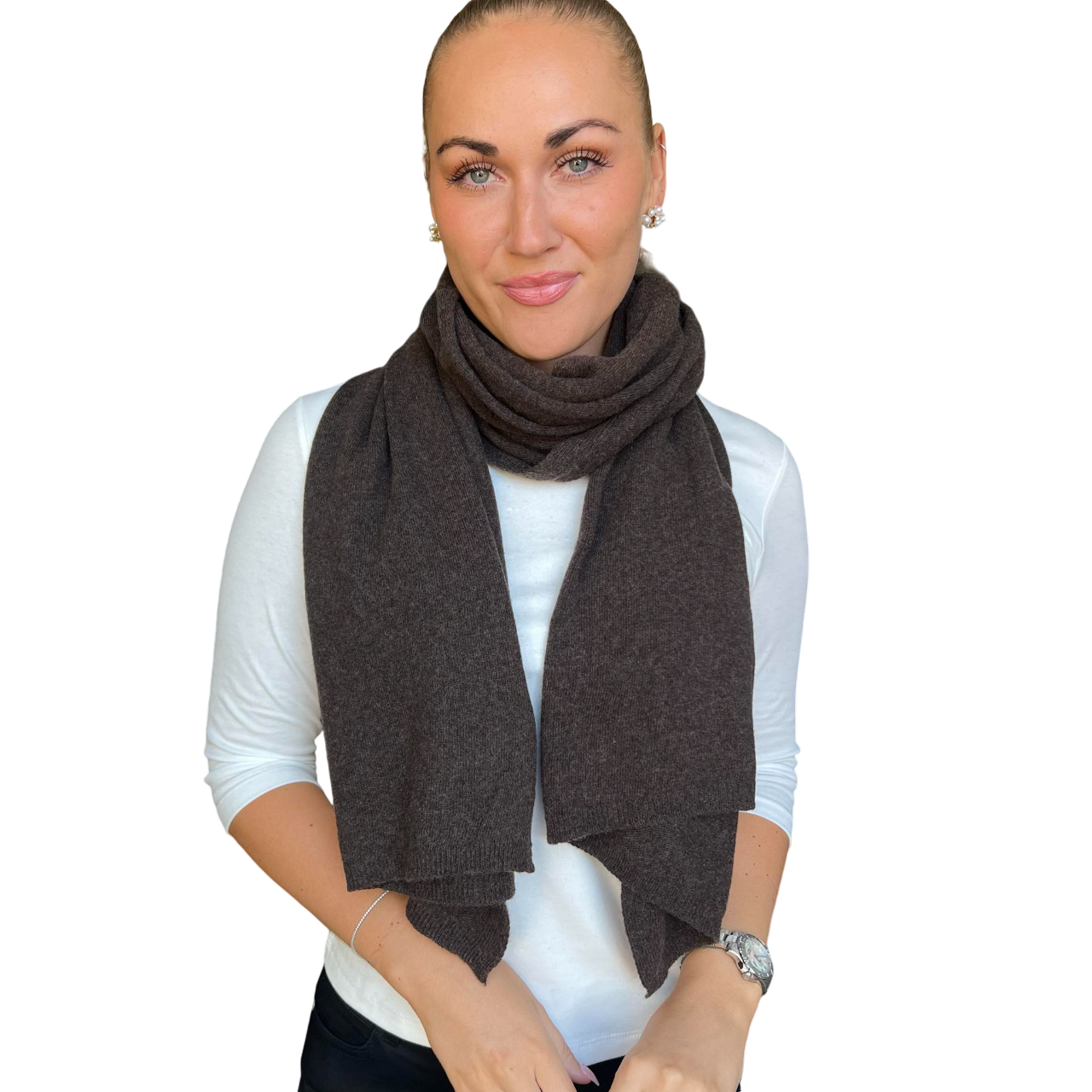 Serenity wool scarf chocolate