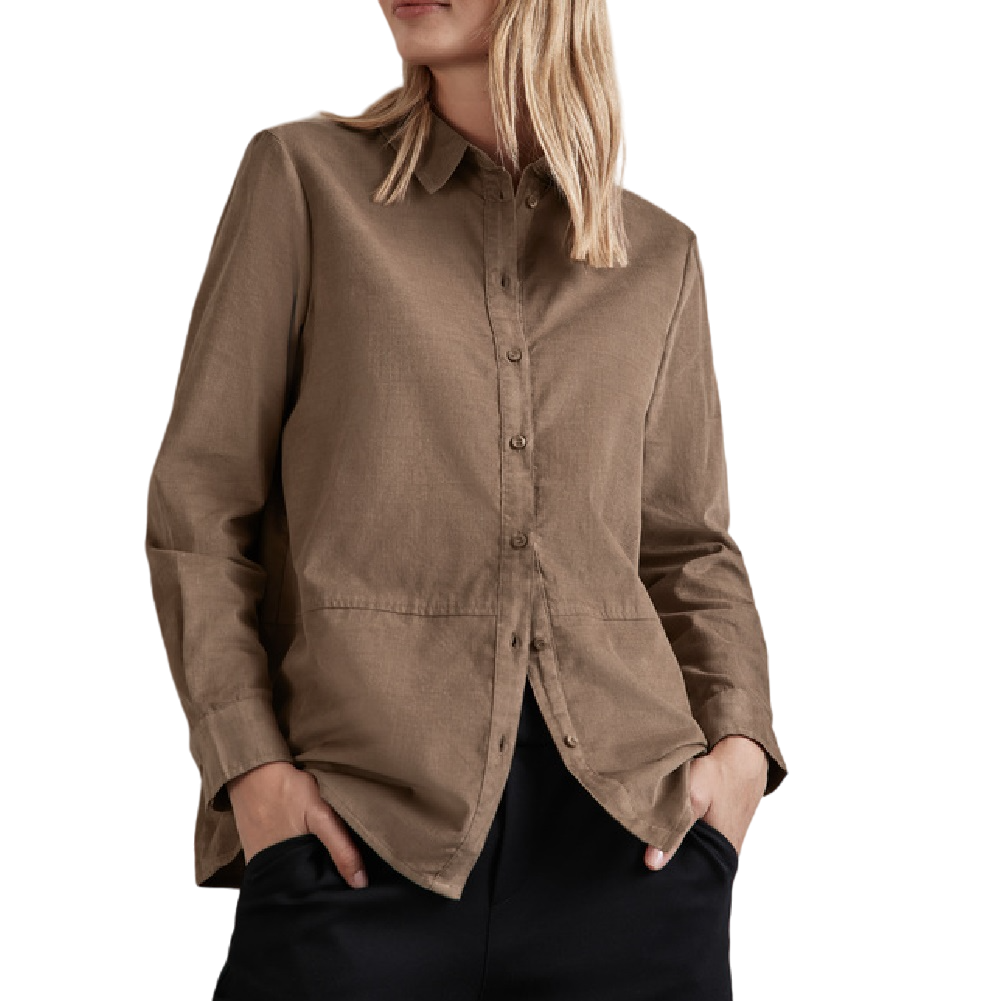 Street One corduroy shirtcollar blouse rich mocha