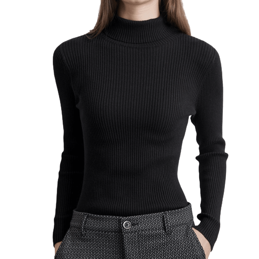 Street One basic rollneck ribbed black