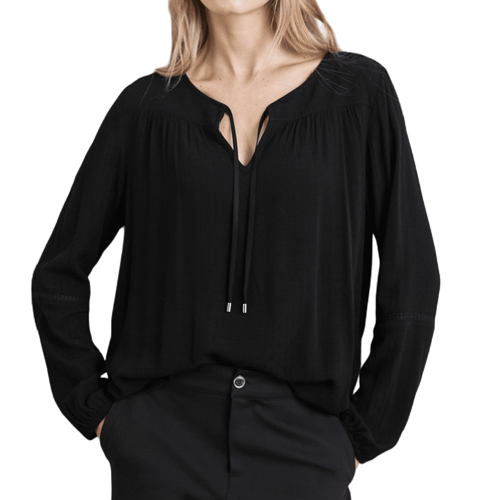 Street One Dobby tunic blouse black