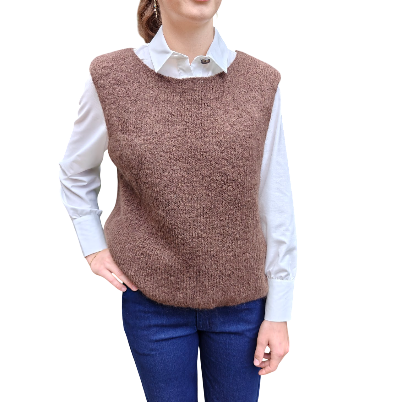 Isabelle knit vest Chocolate