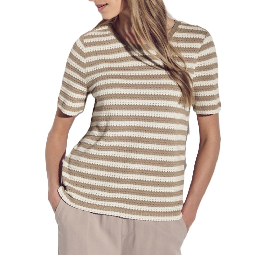 Street One stripe knit safari beige