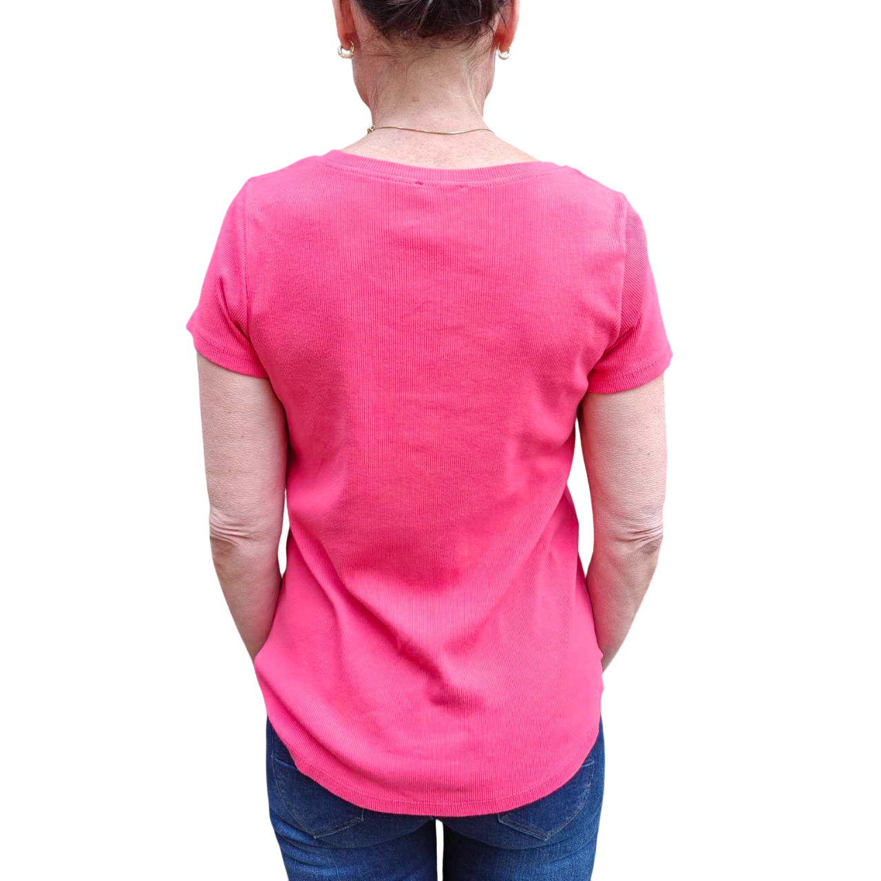 Janine rib tee coral