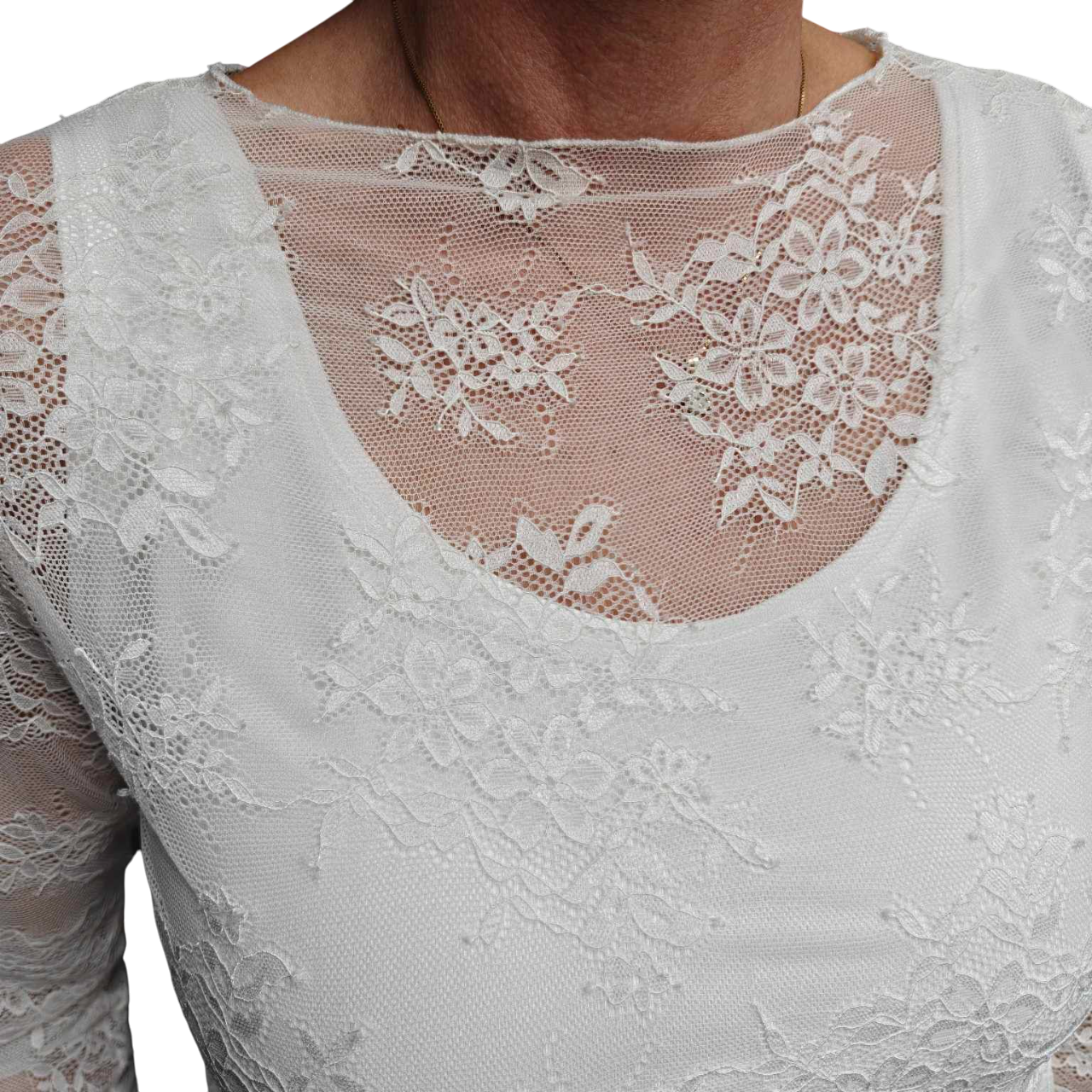 Valentina lace top offwhite