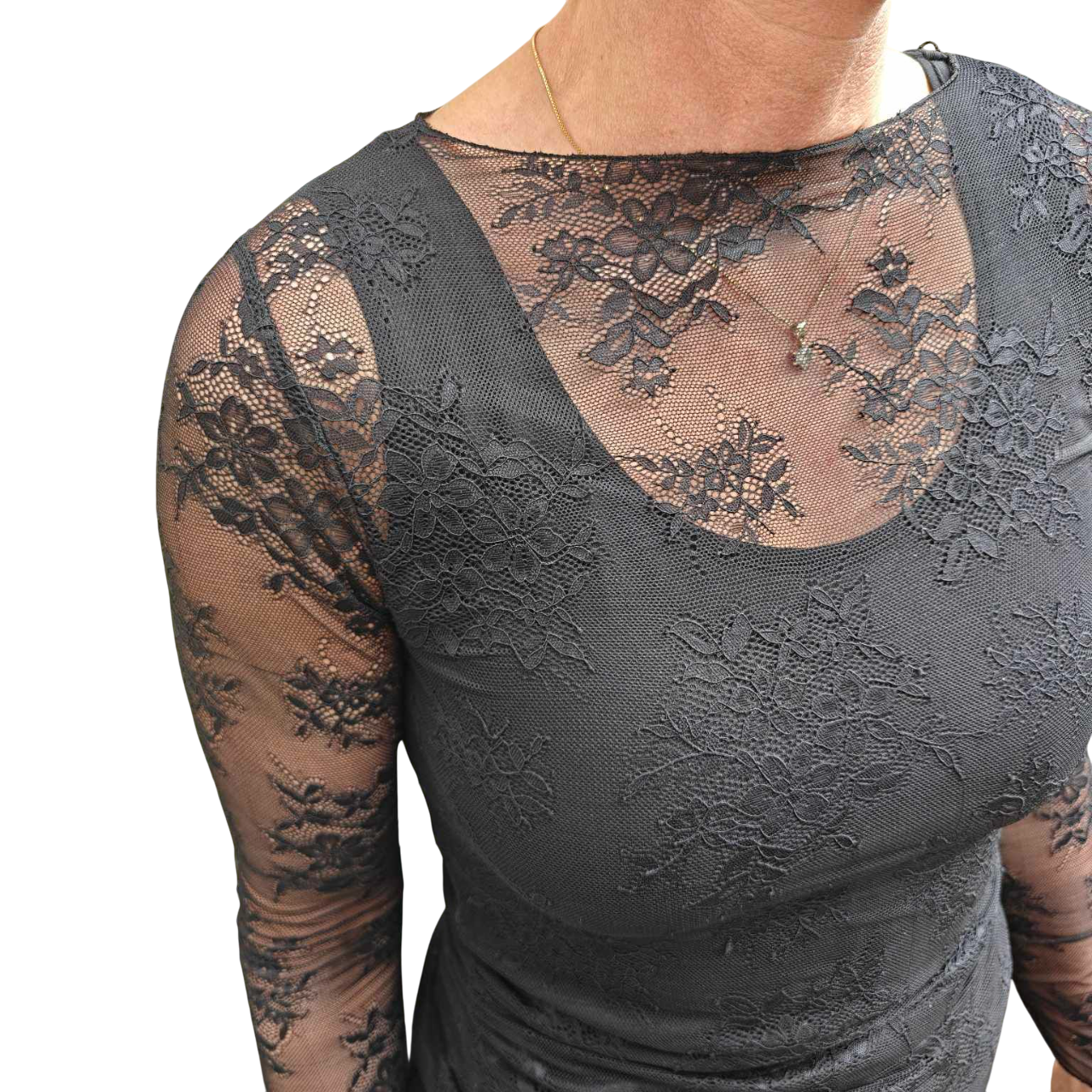 Valentina lace top black
