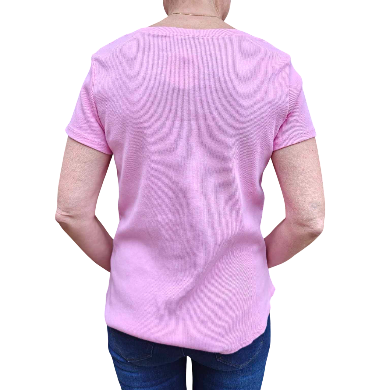 Janine rib tee pink