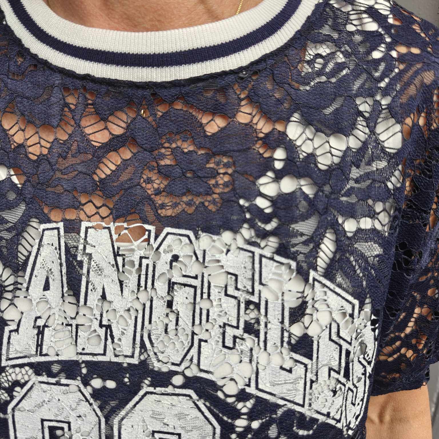 Los Angeles lace top navy