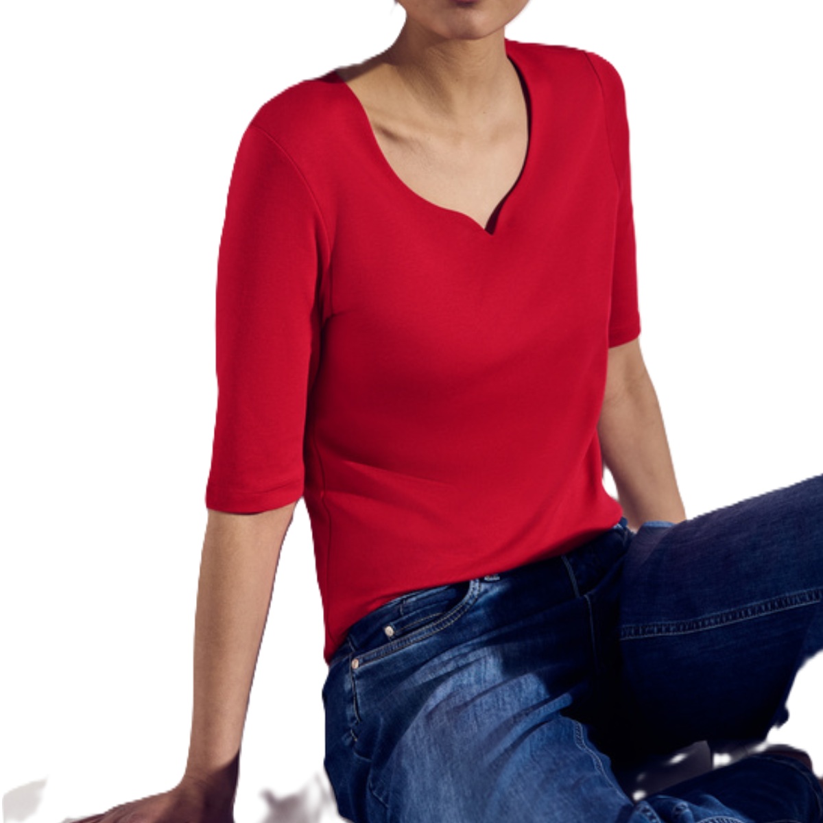 Street One heart neck glory red