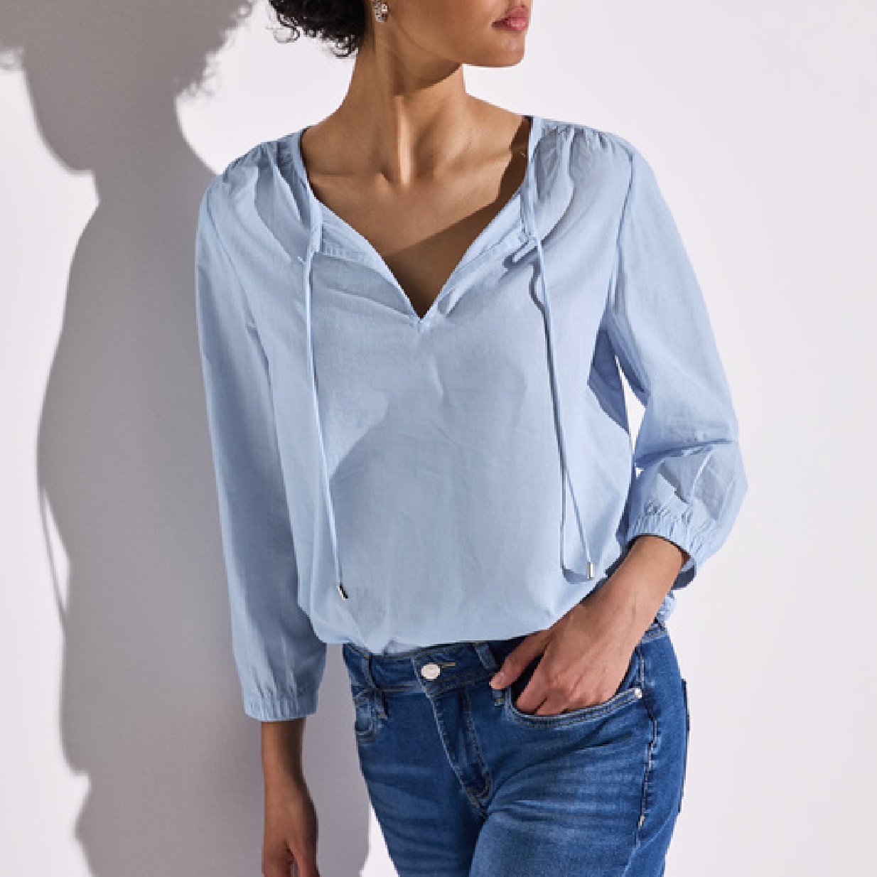 Street One striped blouse smoked blue