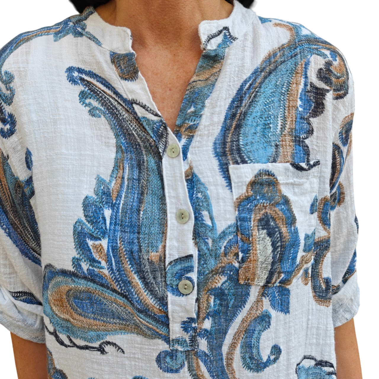 Grace paisley shirt white