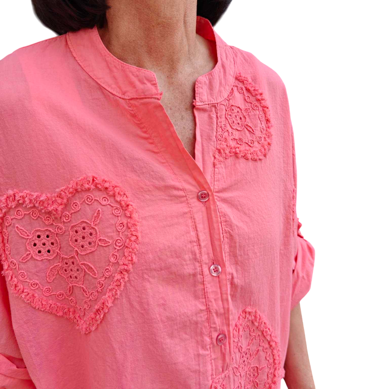 Dovey heart shirt coral
