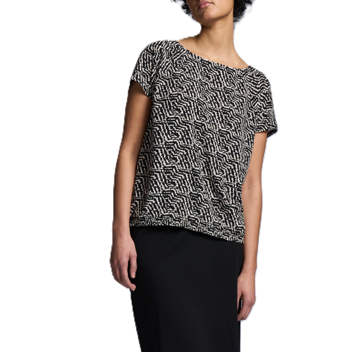 Street One printed mat-mix shirt black