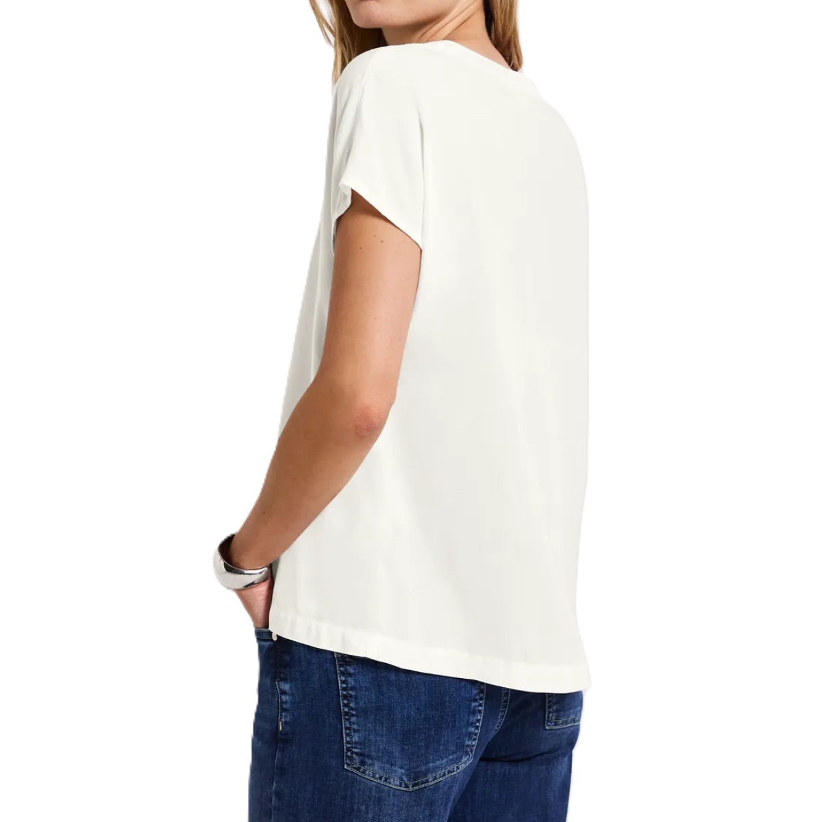Street One shirtblouse splitneck offwhite
