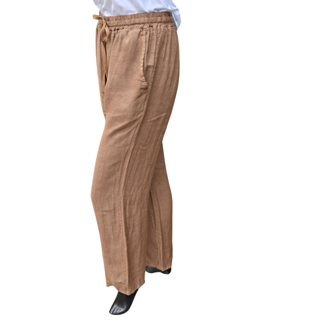 Milla hør pants cognac