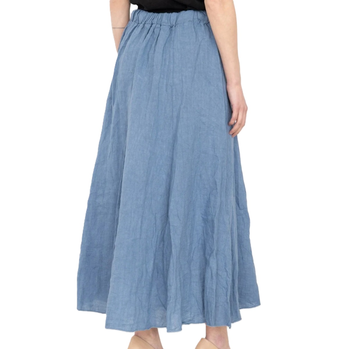 Lucy hør nederdel denim blue