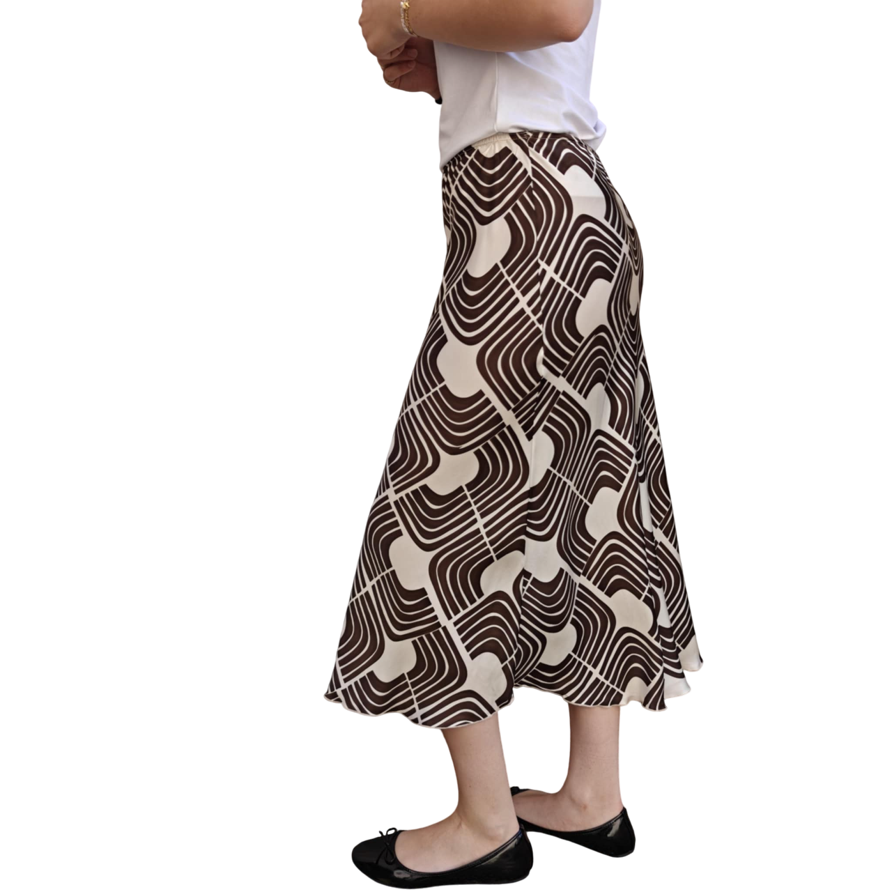 Wela skirt chocolate graphic print