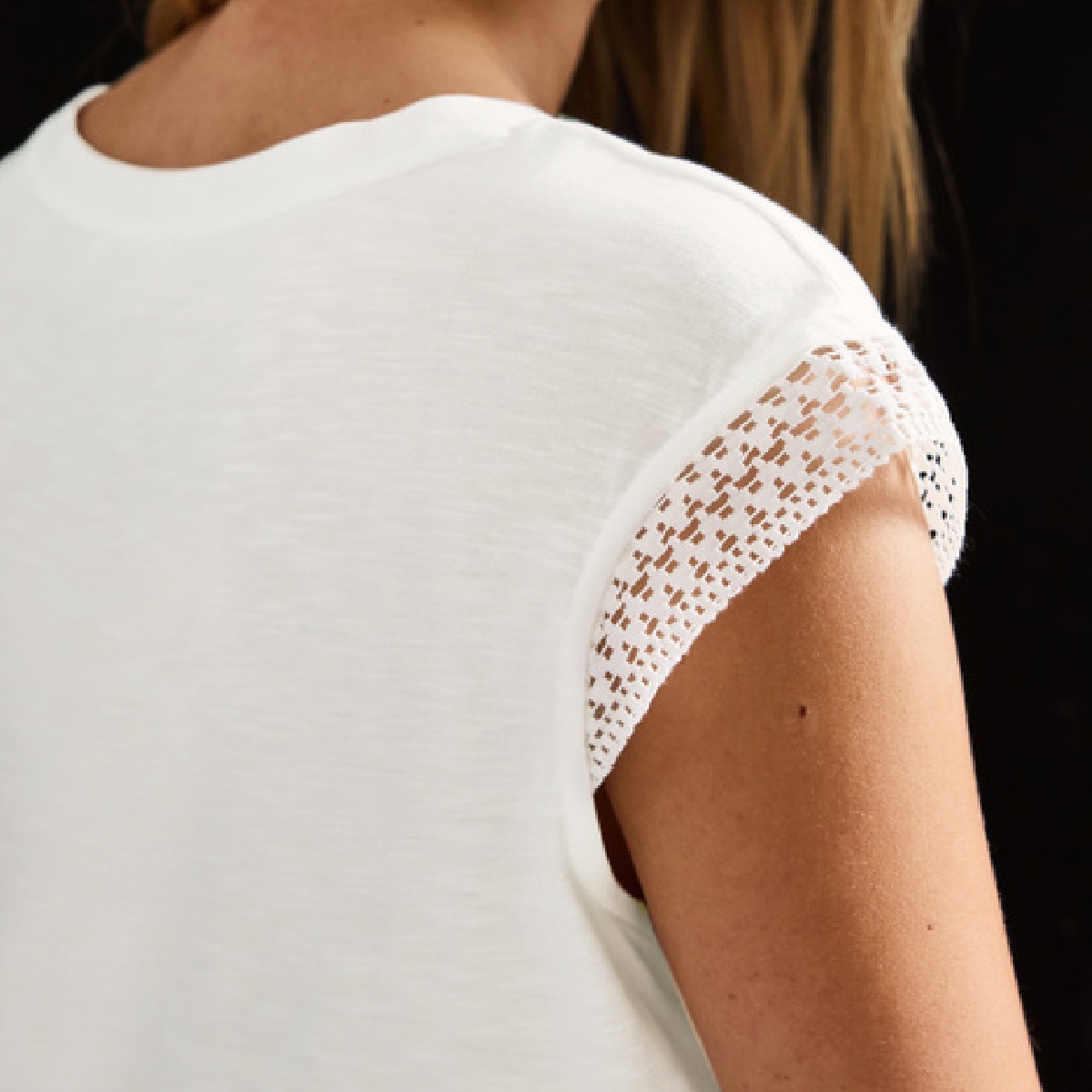 Street One shirt crochet off-white