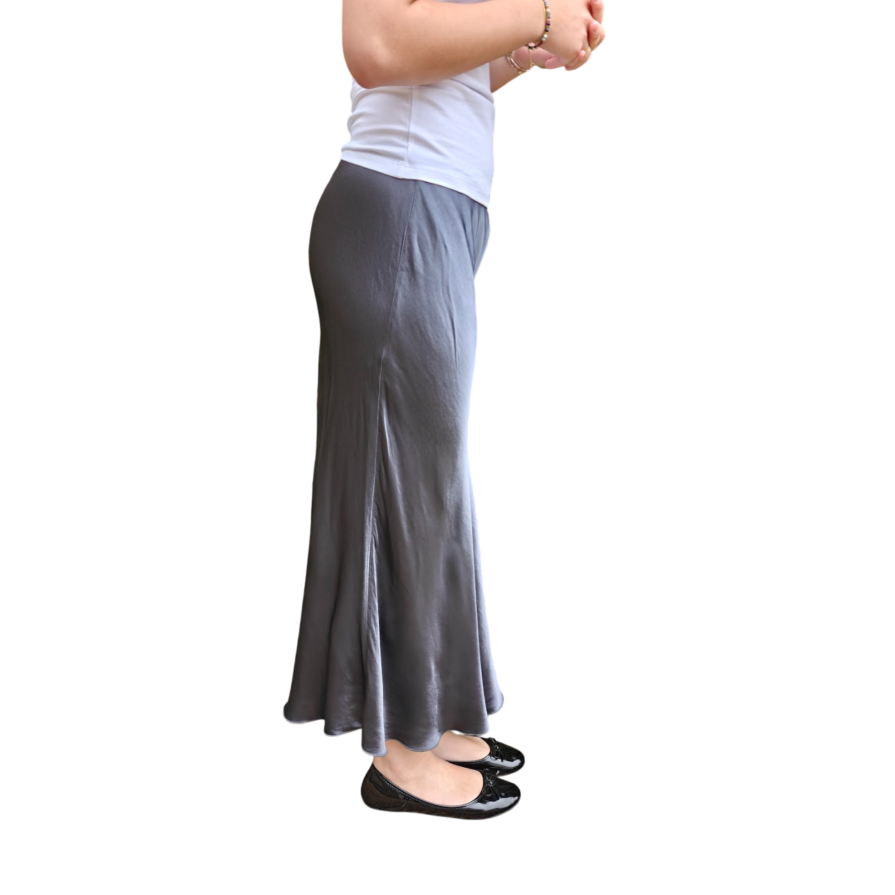 Whitney skirt satin grey