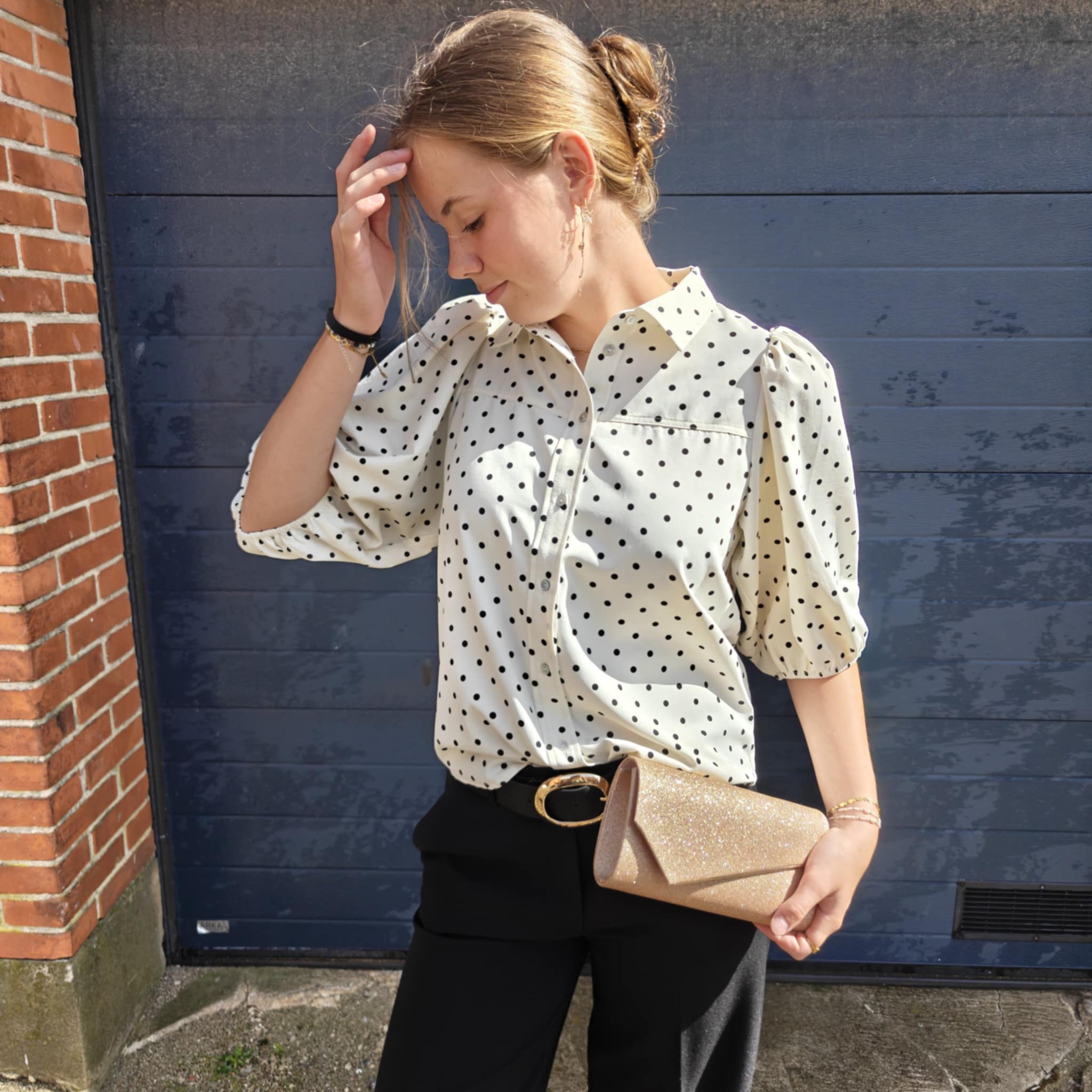 Continue bluse Alicia small black dot 