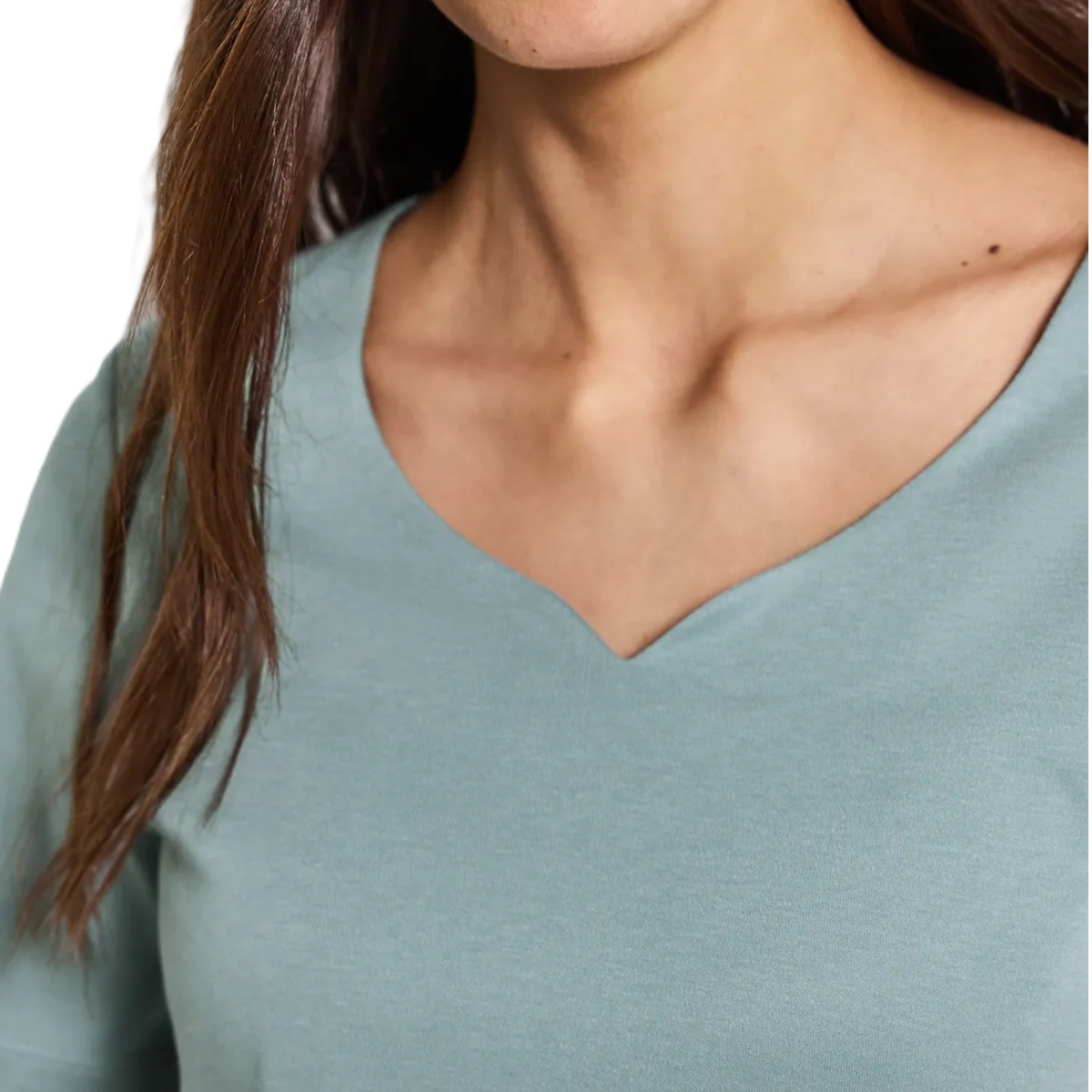 Street One shirt heart neckline arona blue