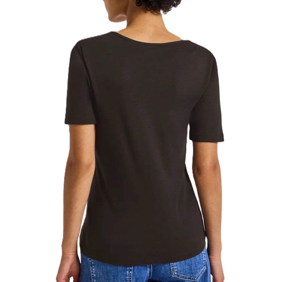 Street One shirt heart neckline deep roast brown