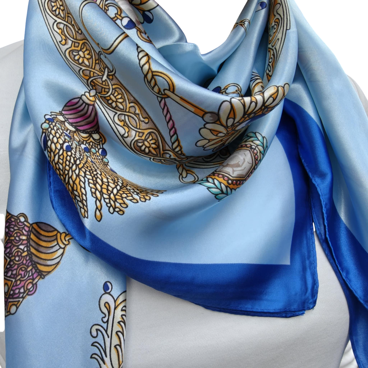 Mindy satin tørklæde light blue