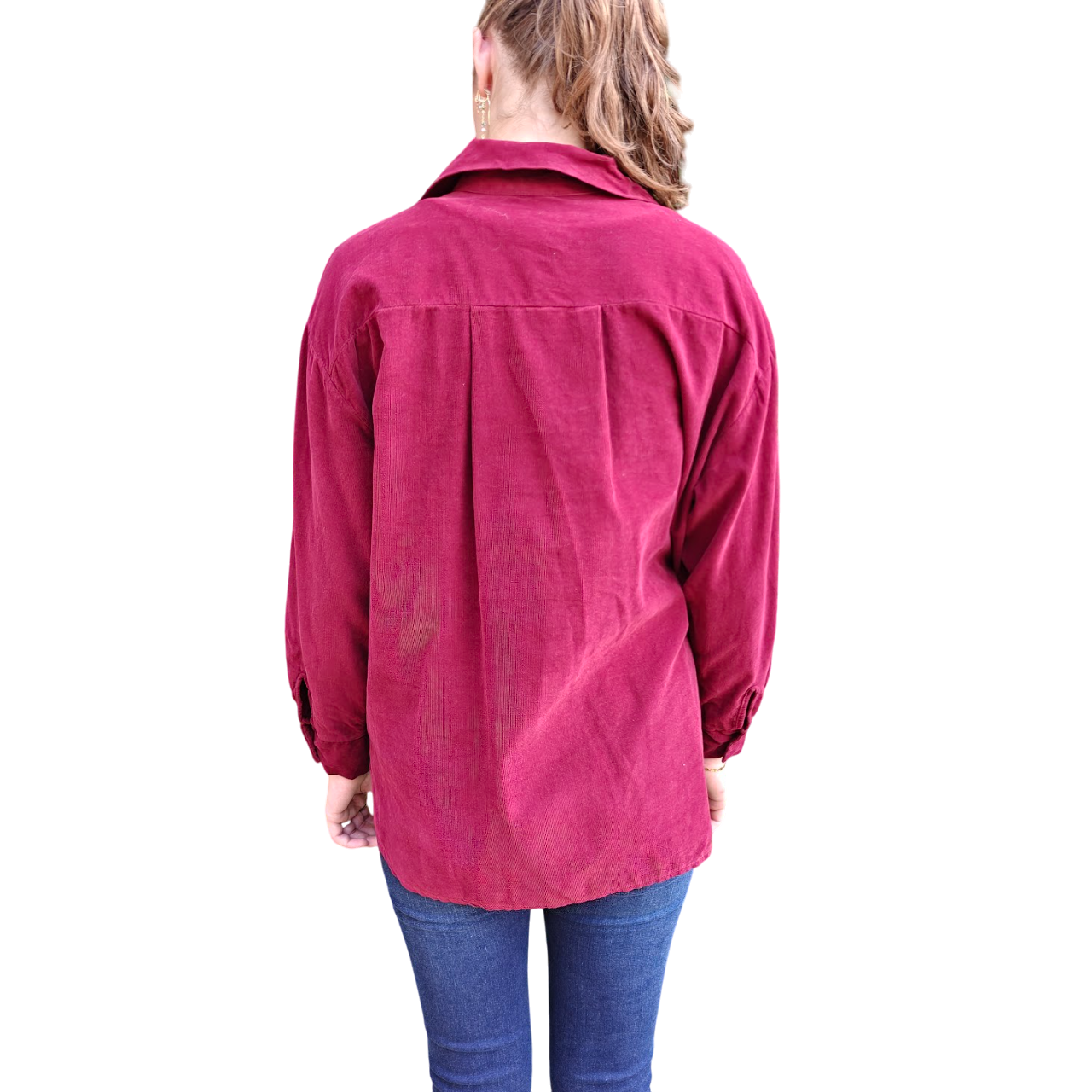 Samantha fløjls skjorte bordeaux