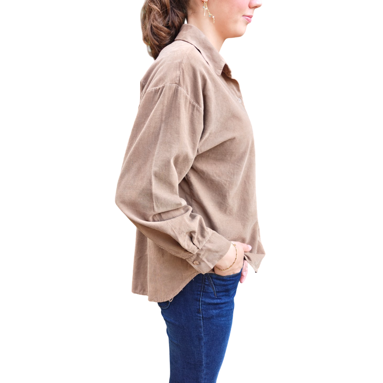 Samantha fløjls skjorte camel