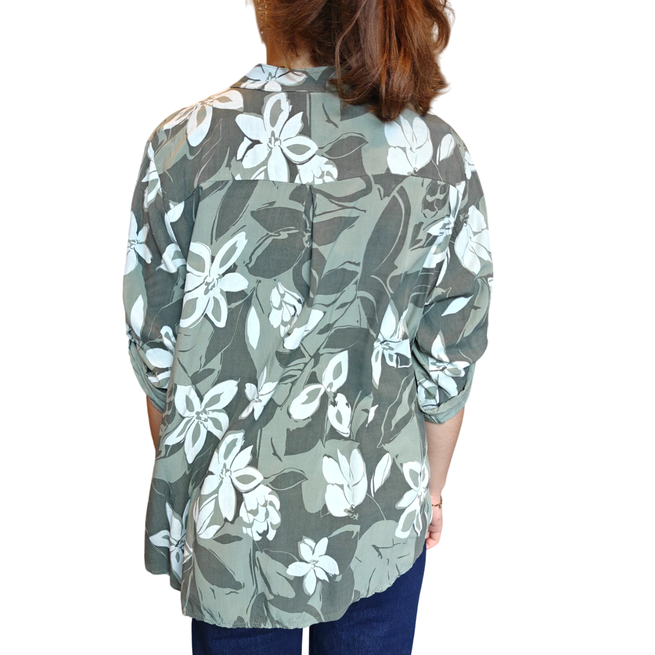 Gianni flower shirt army