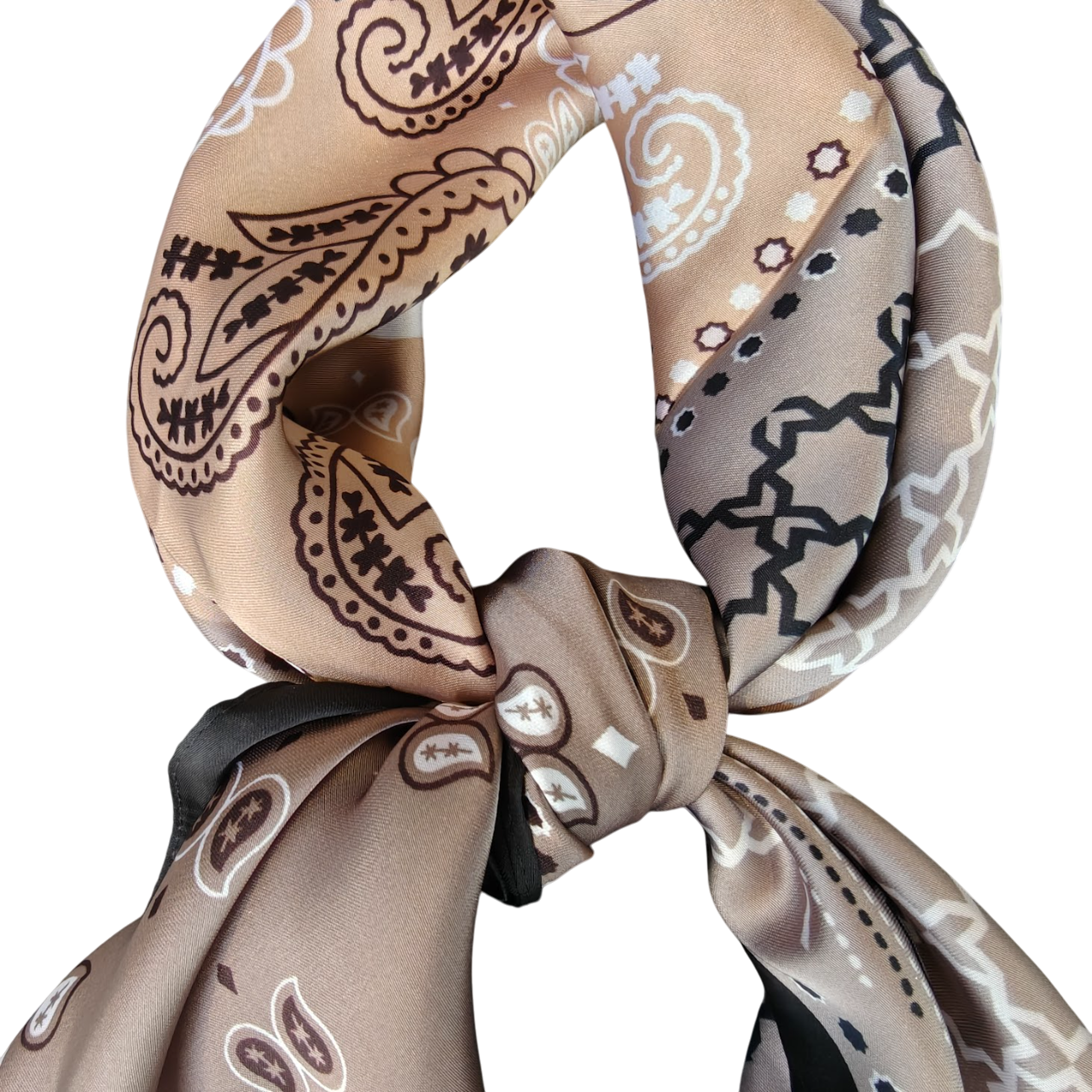 Merryn satin tørklæde brown