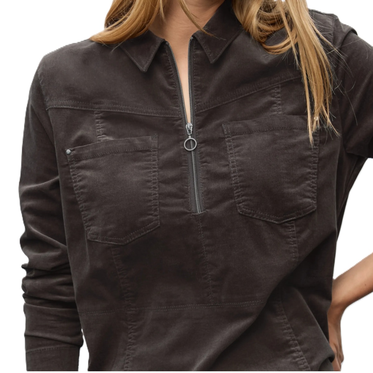 Street One fløjls kjole deep roast