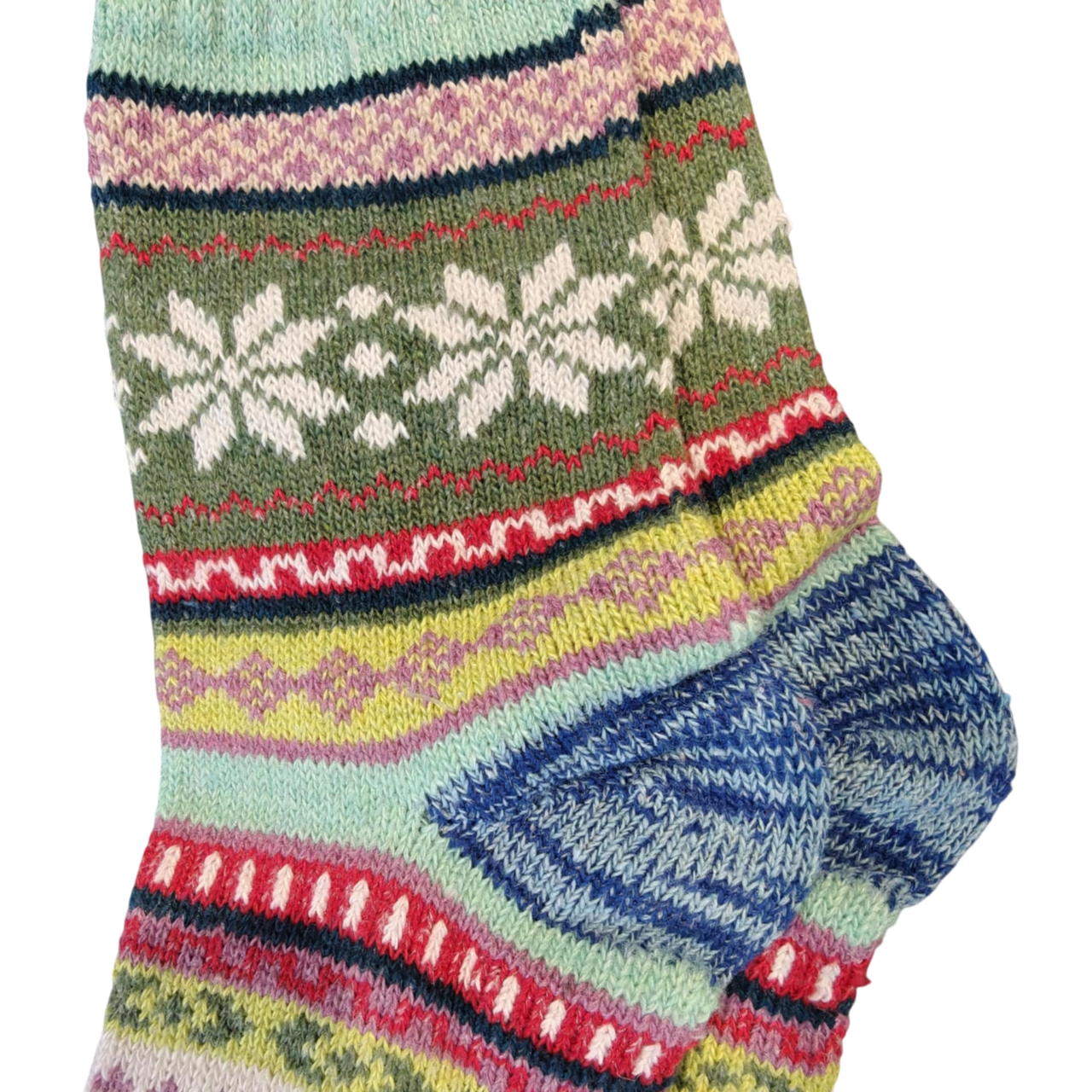 Winter sok multicolour light green