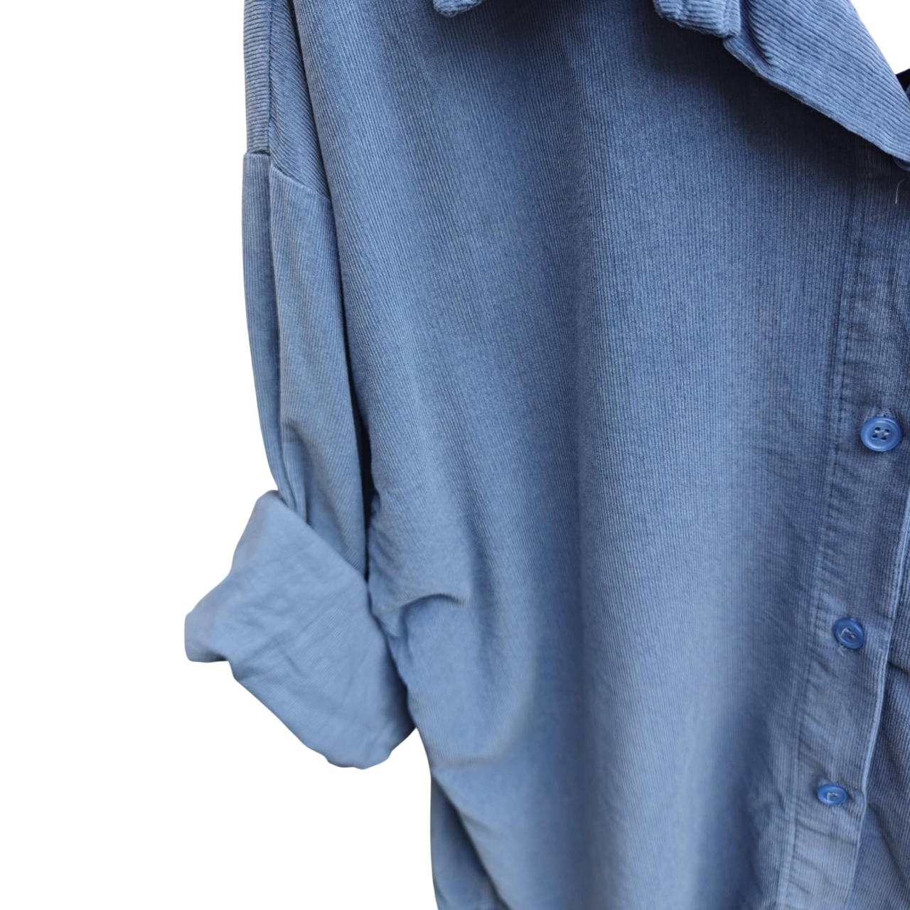 Samantha fløjls skjorte sweet blue