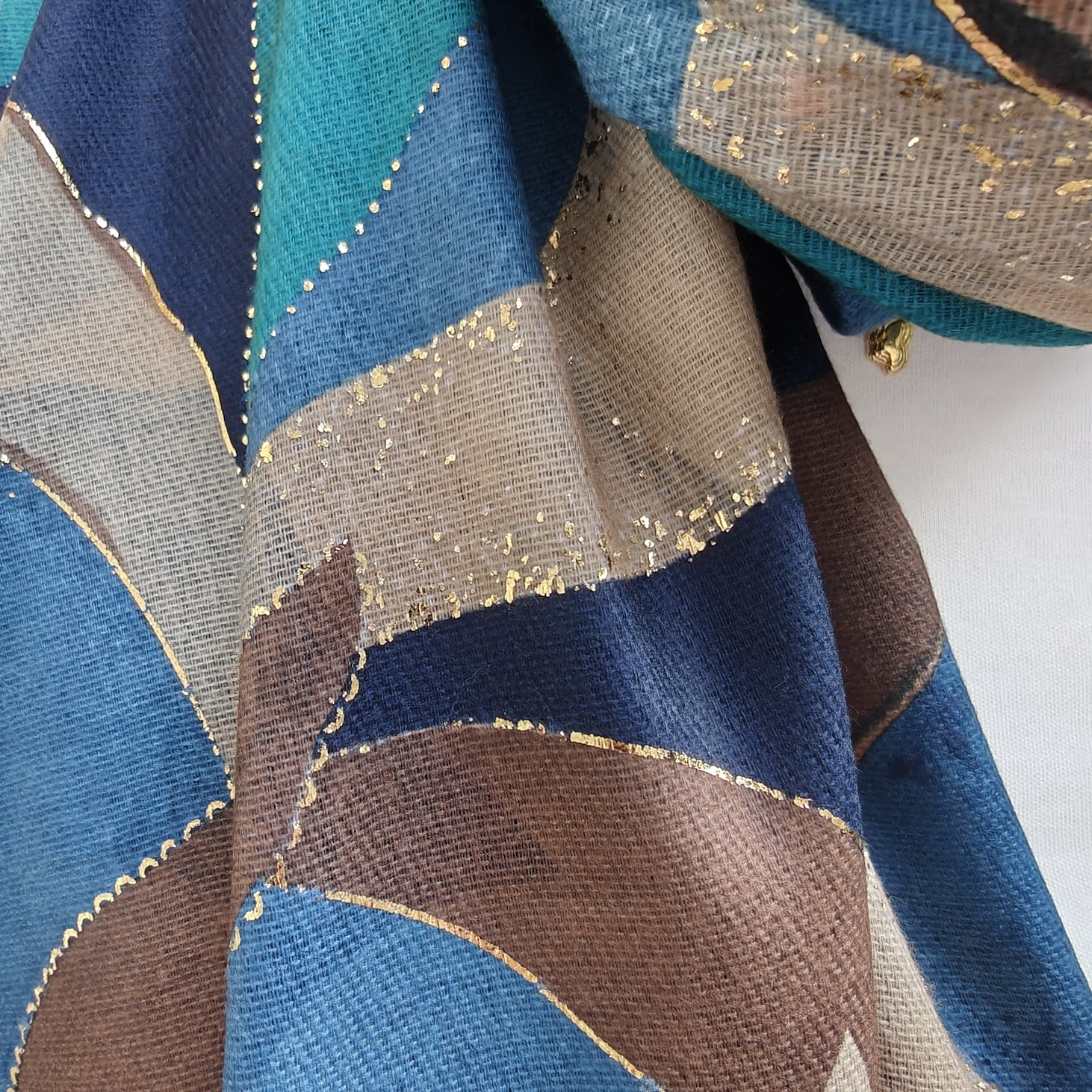 Sally gold tørklæde blue