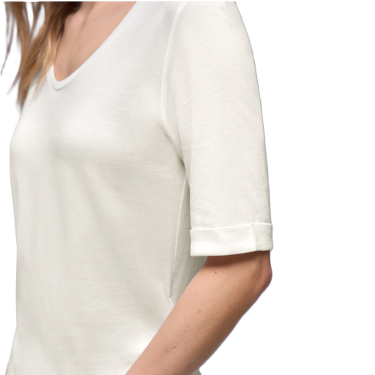 Street One v-neck shirt off white