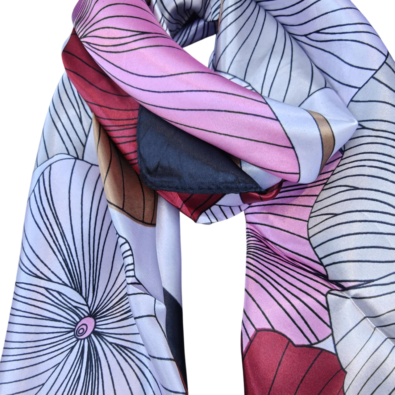 Clarice tørklæde grey flower