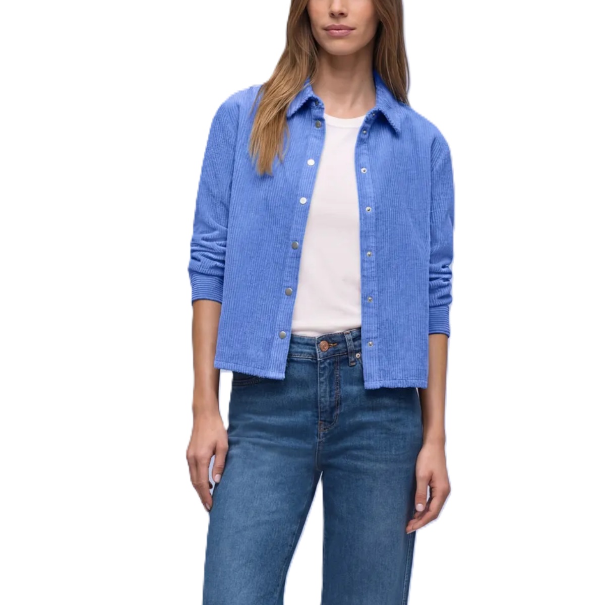 Street One fløjls skjorte bonnet blue