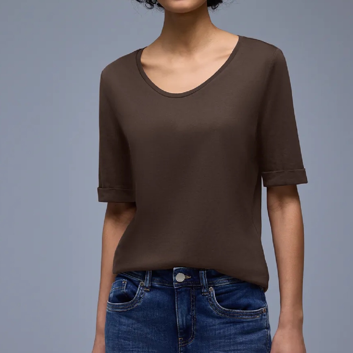 Street One v-neck shirt brown