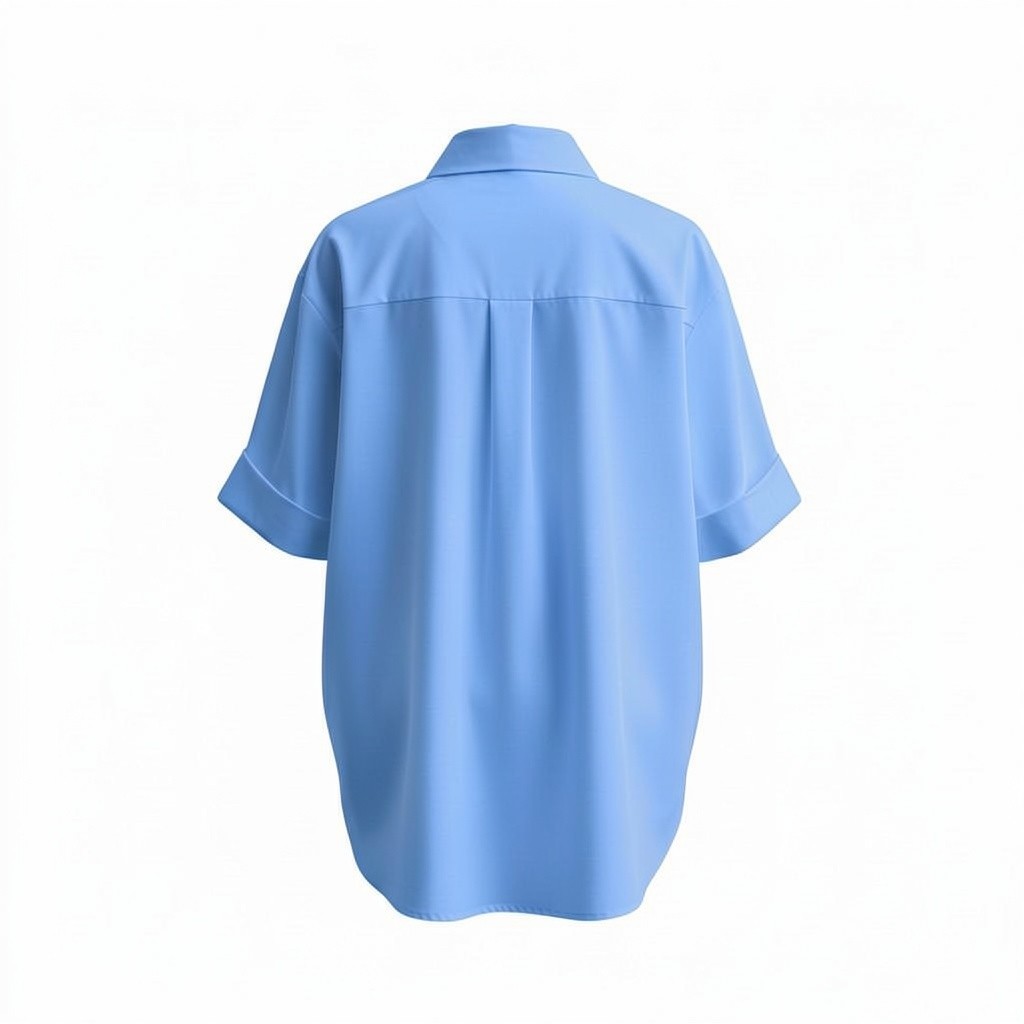 Portia shirt sky blue gold button