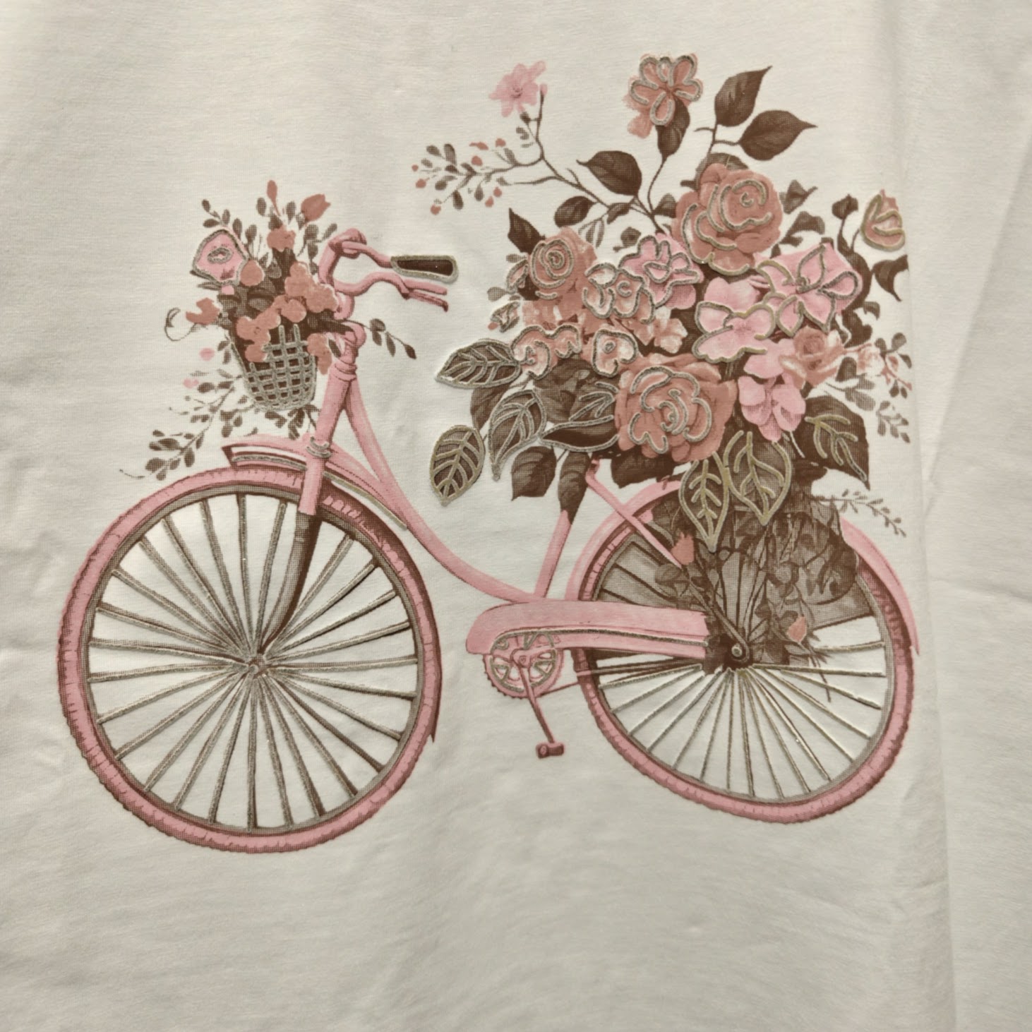 Maddie t-shirt flower bike pink