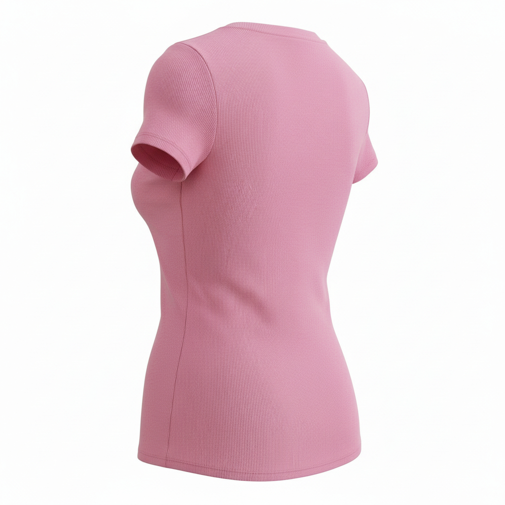 Janine rib tee sweet pink