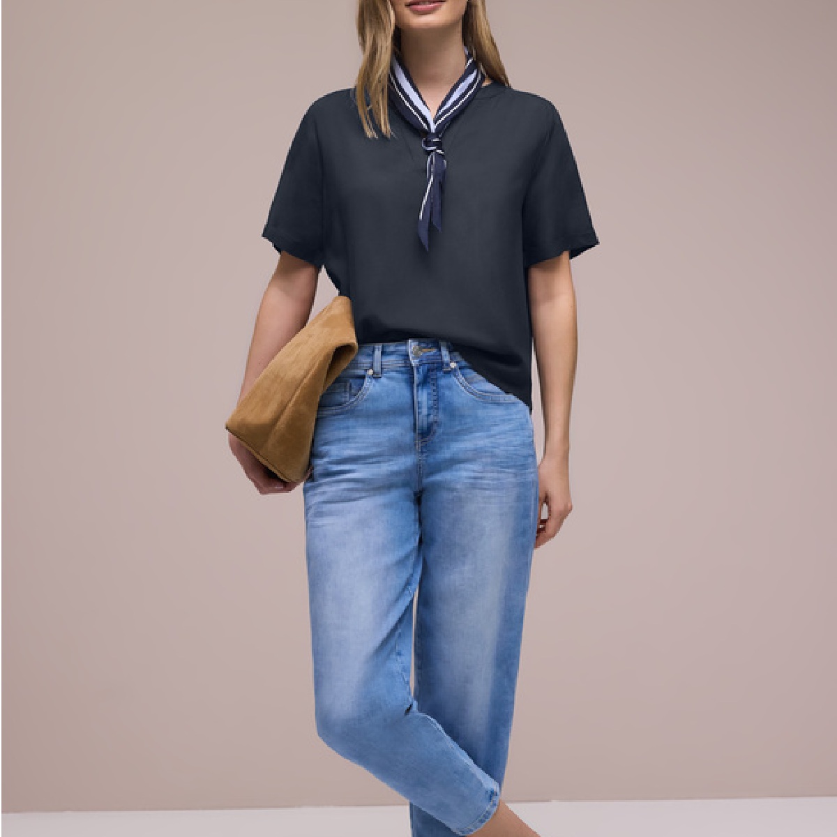 Street One bluse v-neck navy