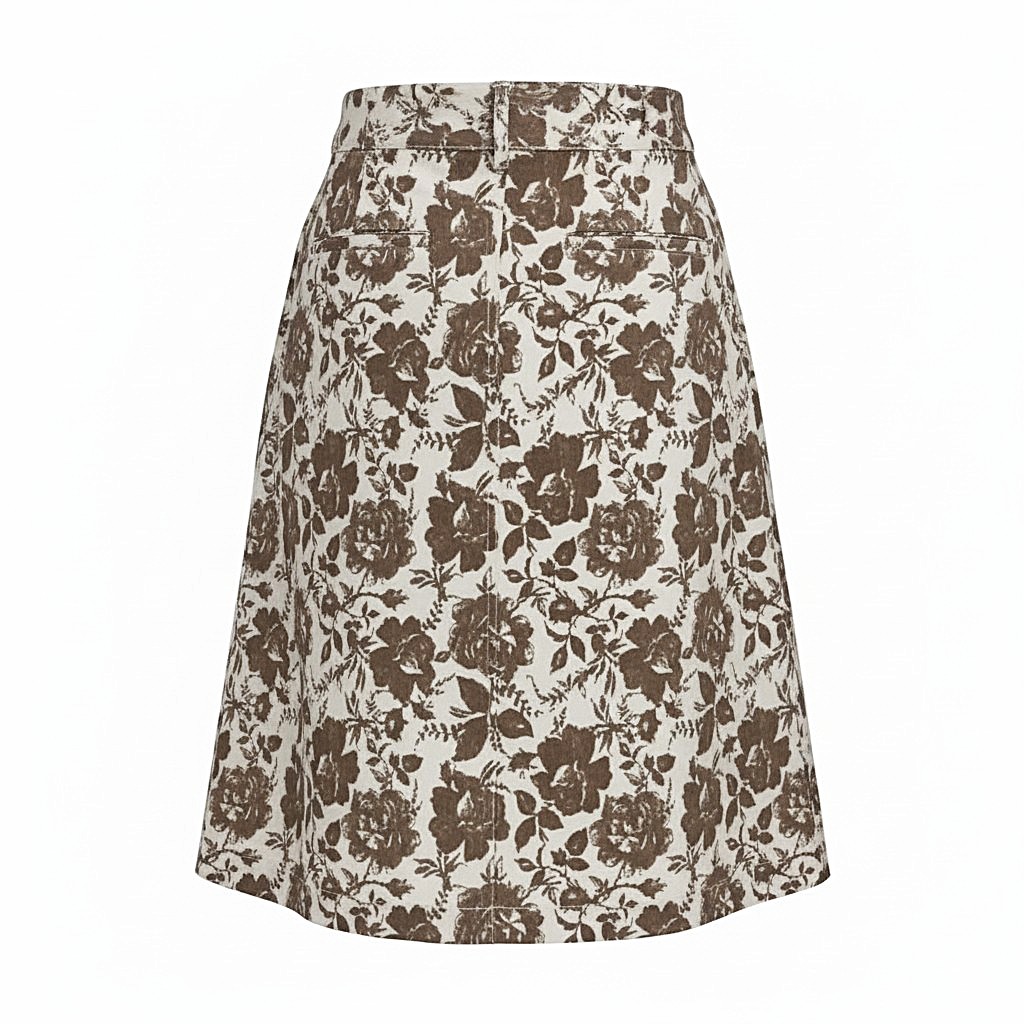 ASP Puk A-skirt brown flower