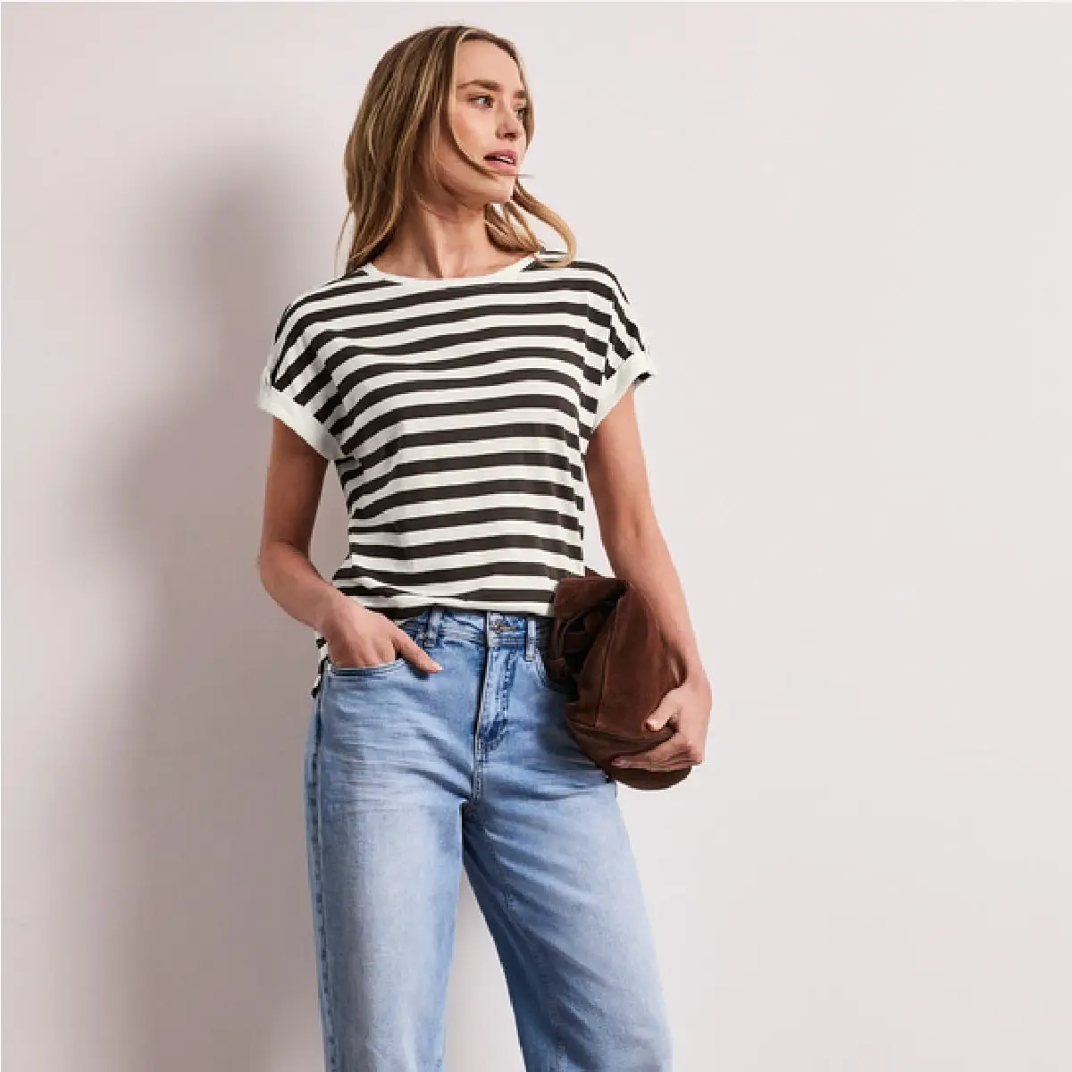 Street One t-shirt deco Brown