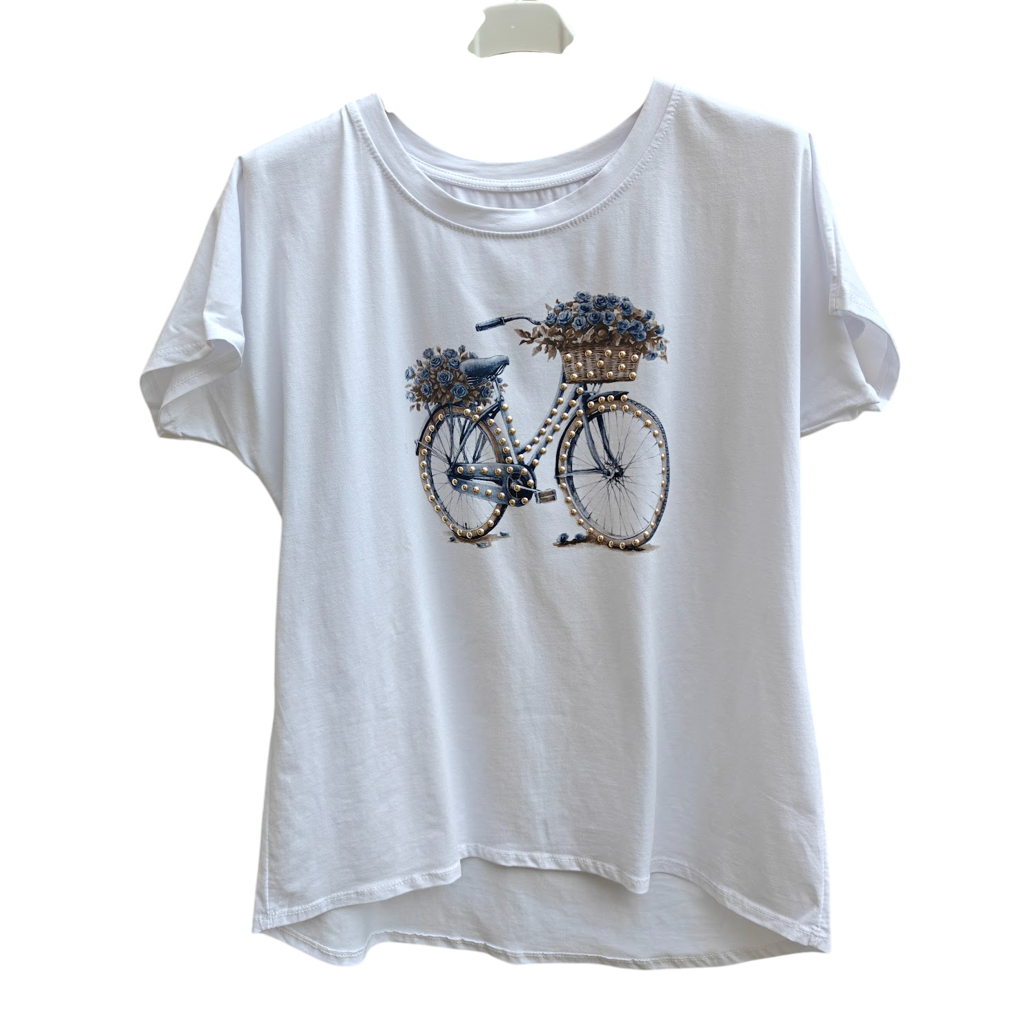 Maddie t-shirt blå nitter bike