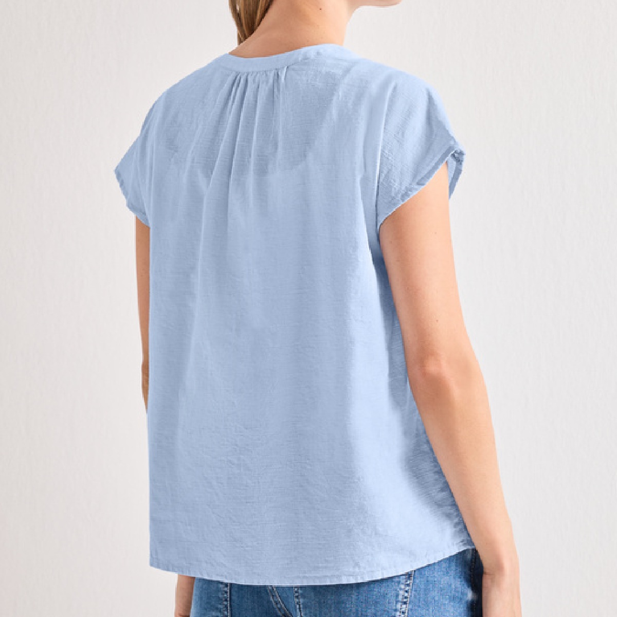 Street One buttoned v-neck blue