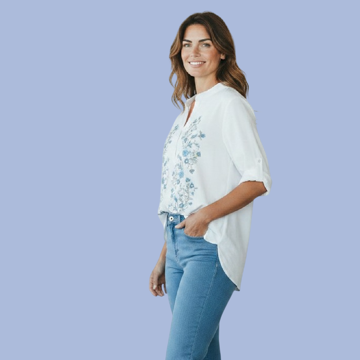 Sally shirt green flower