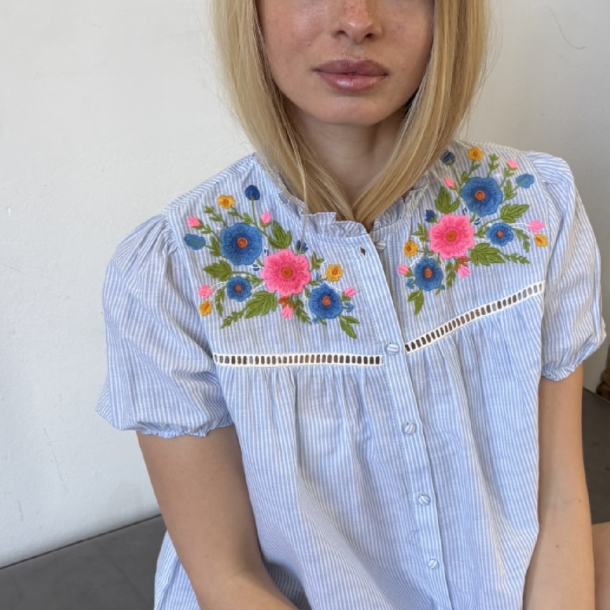 Continue Camilla bluse blue stripe